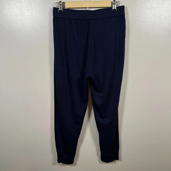 Eileen Fisher Jogger Track Pants Size Small Petite Blue Velvet Stripe Comfy - Picture 3 of 11